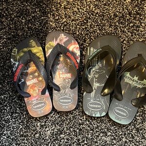 Havaianas Black and Red Marvel Flip Flops